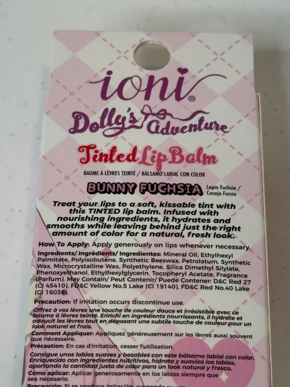 Ioni Dolly's Adventure Bunny Fuchsia Tinted Lip Balm